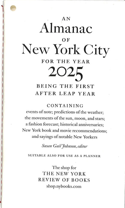 New York City Almanac and Planner, 2025