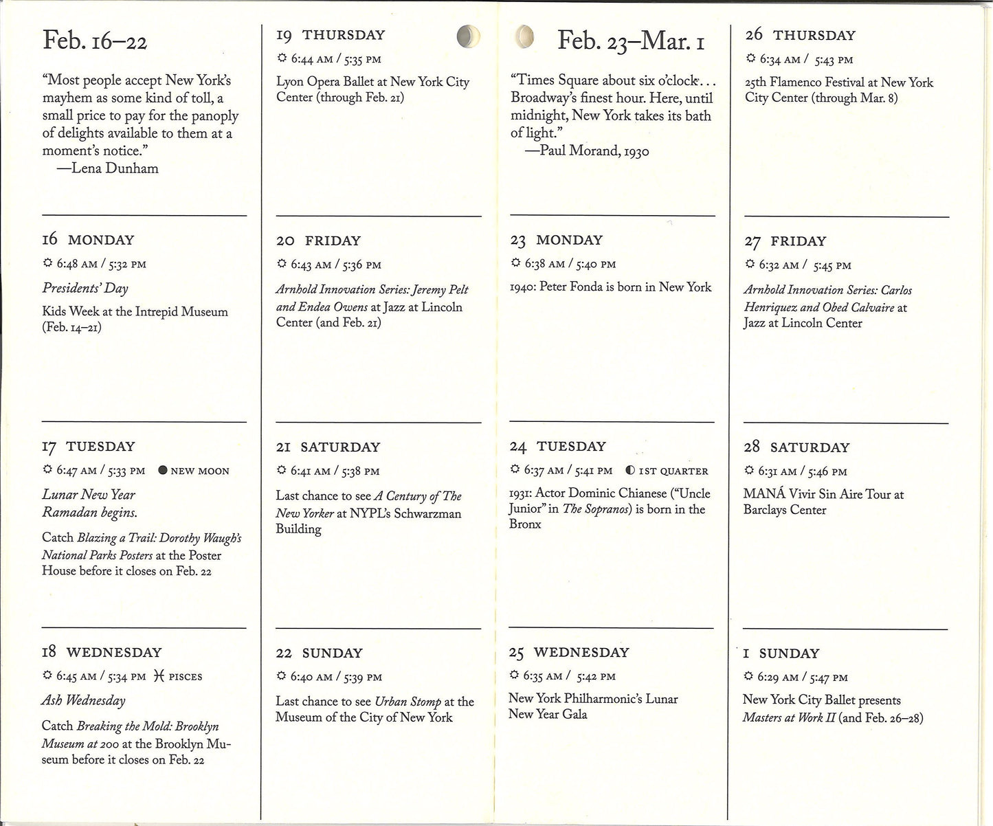 New York City Almanac and Planner, 2026