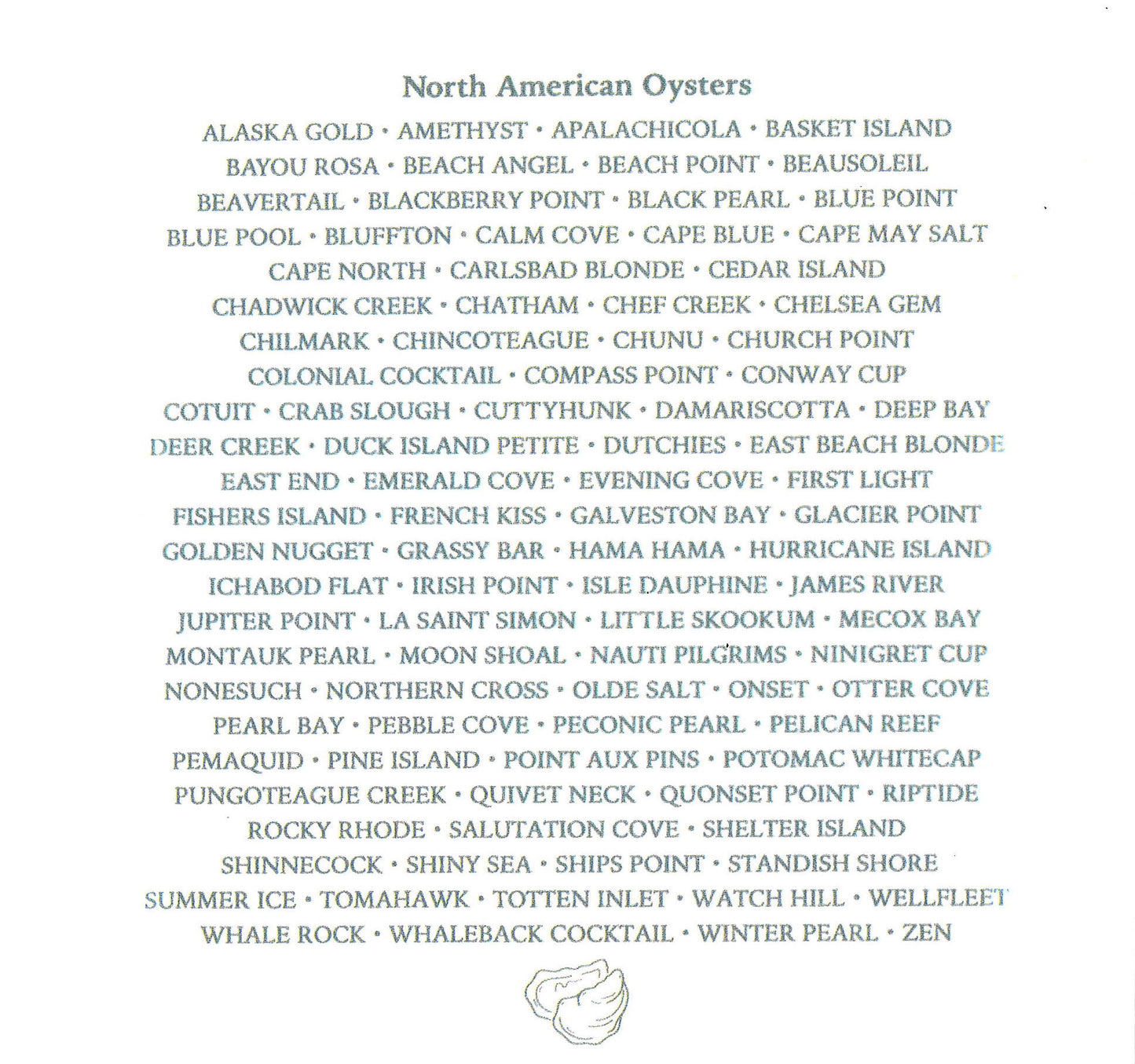 North American Oyster Luncheon Napkins