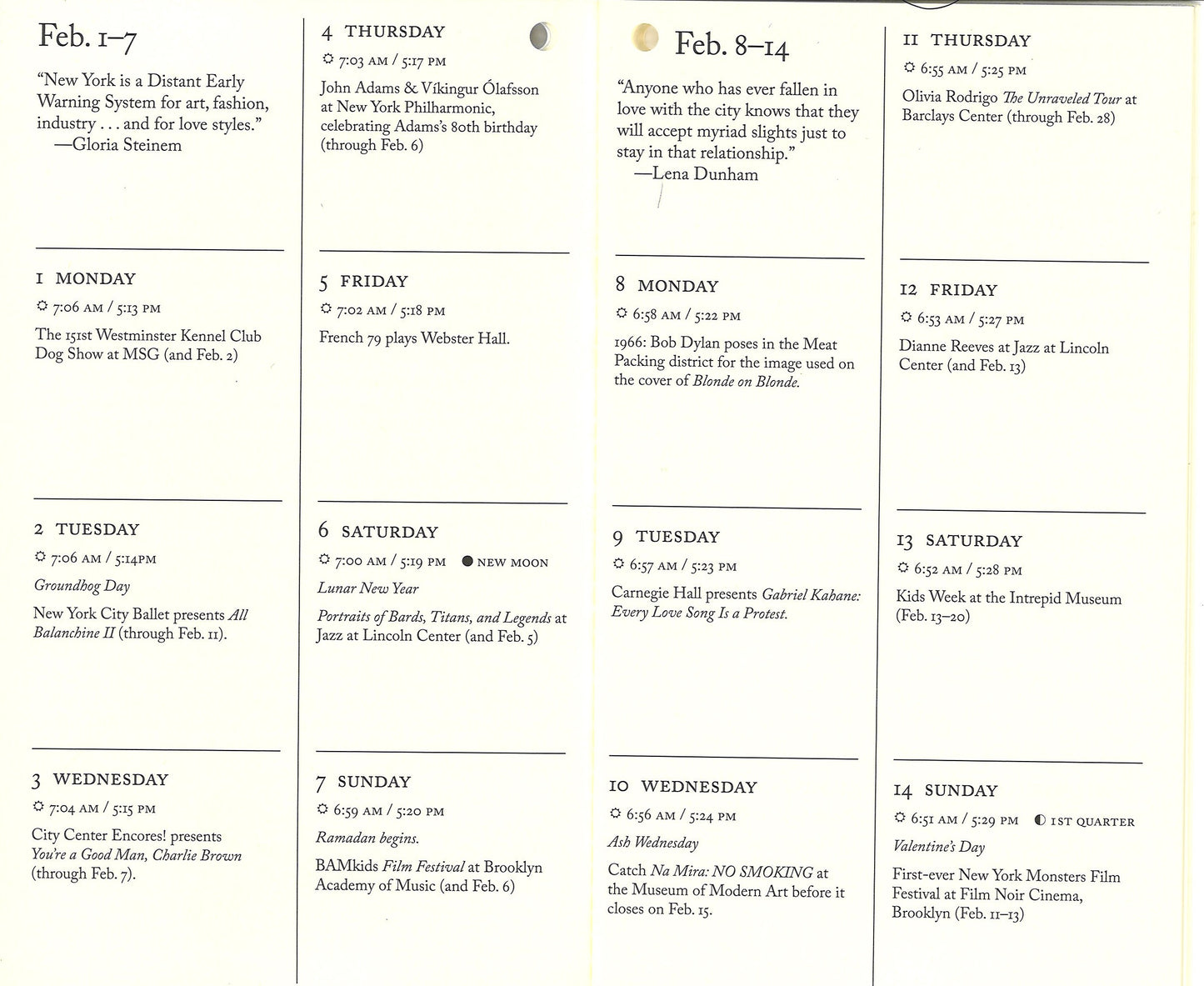 New York City Almanac and Planner, 2027
