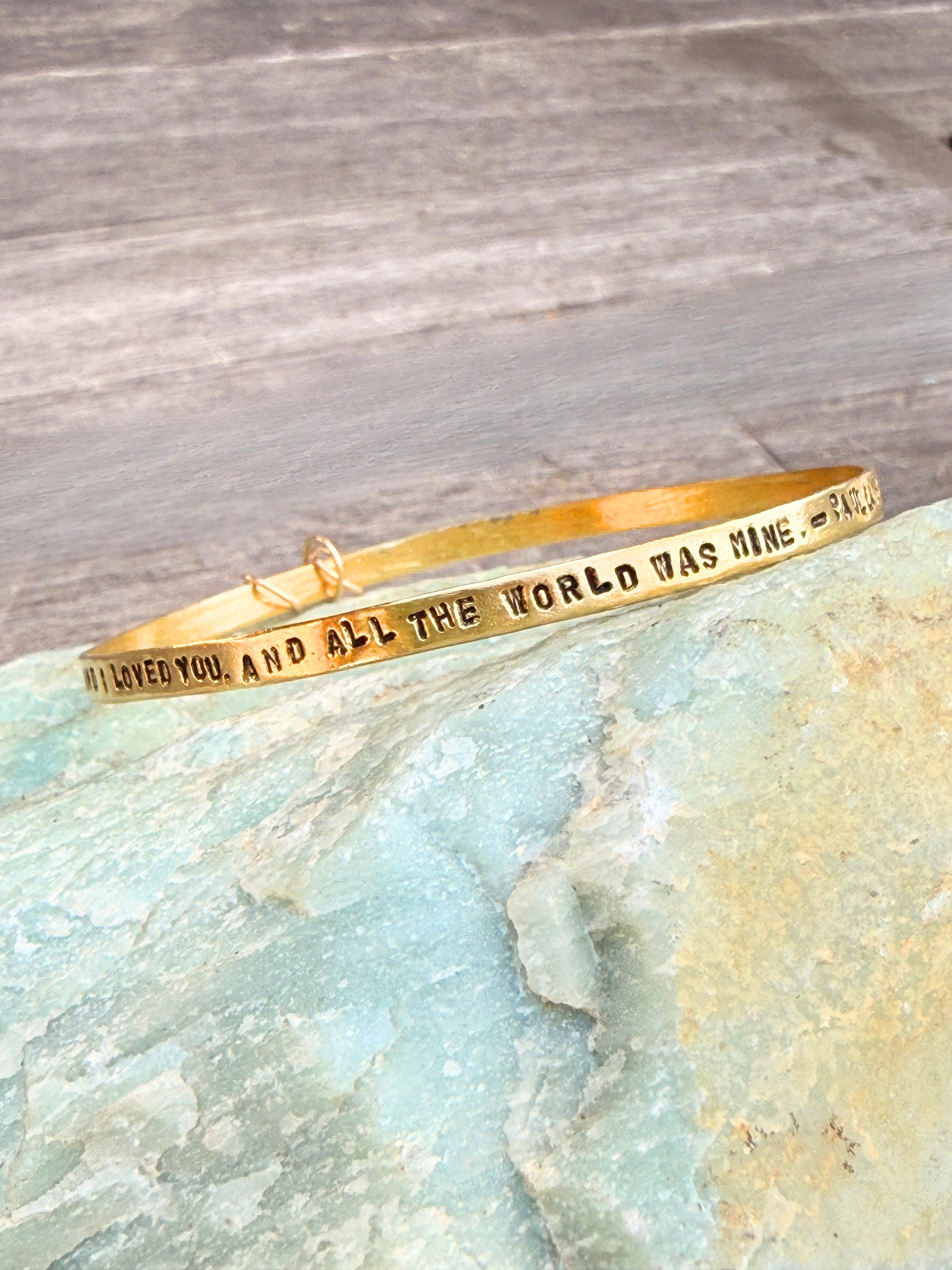 “And All the World Was Mine” Gold Bracelet