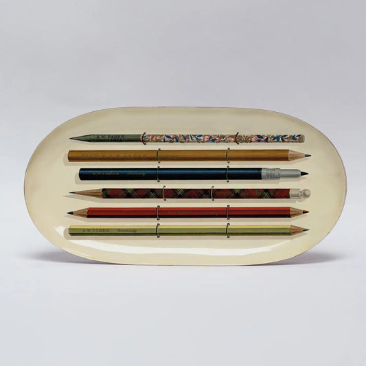 Vintage Pencils Enamel Tray