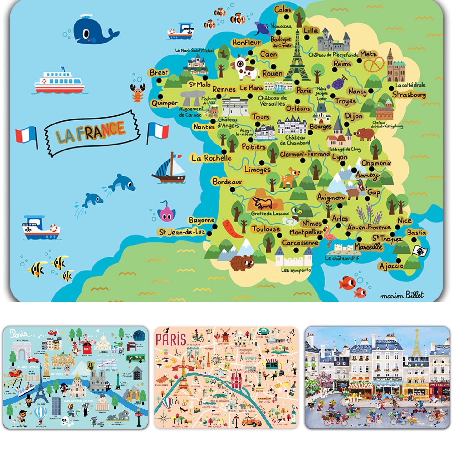 Learn About France Placemat Sets