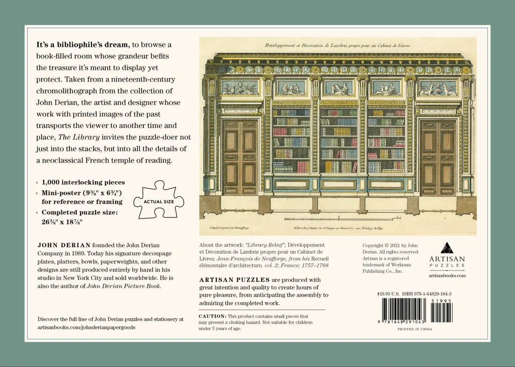 John Derian The Library: 1,000-Piece Puzzle