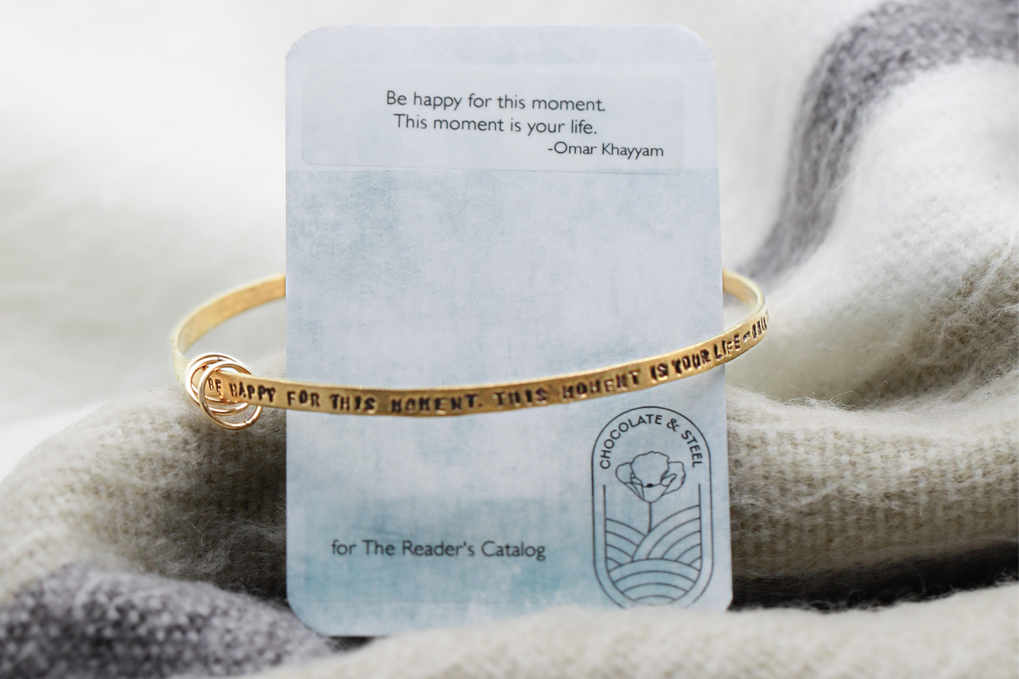 “Be Happy for This Moment” Gold Bracelet