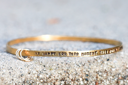 “Be Happy for This Moment” Gold Bracelet