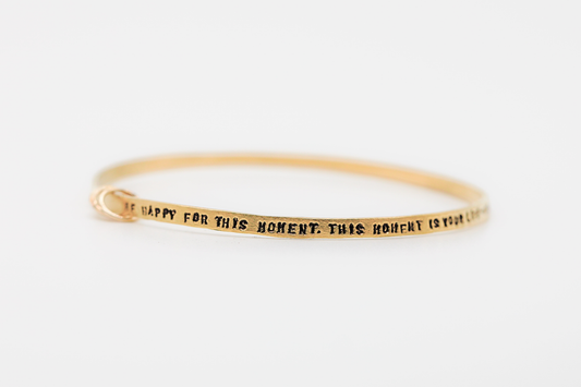 “Be Happy for This Moment” Gold Bracelet