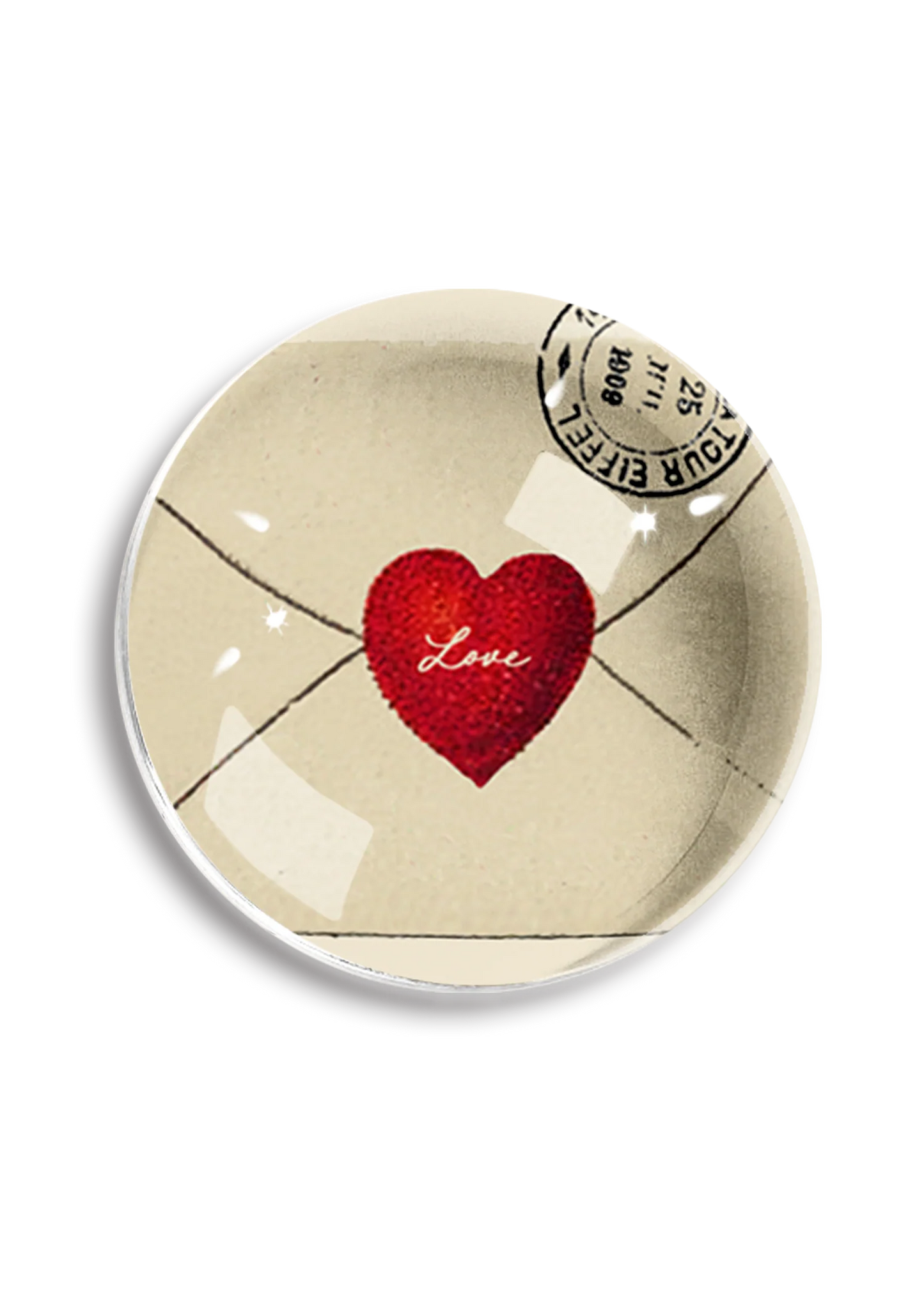 French Envelope Heart Paperweight