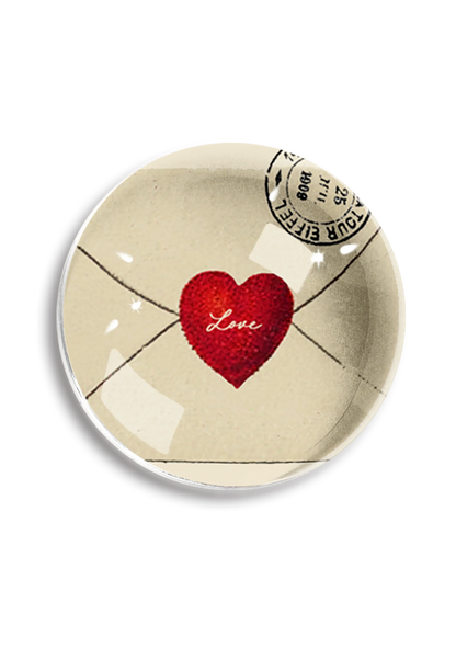 French Envelope Heart Paperweight