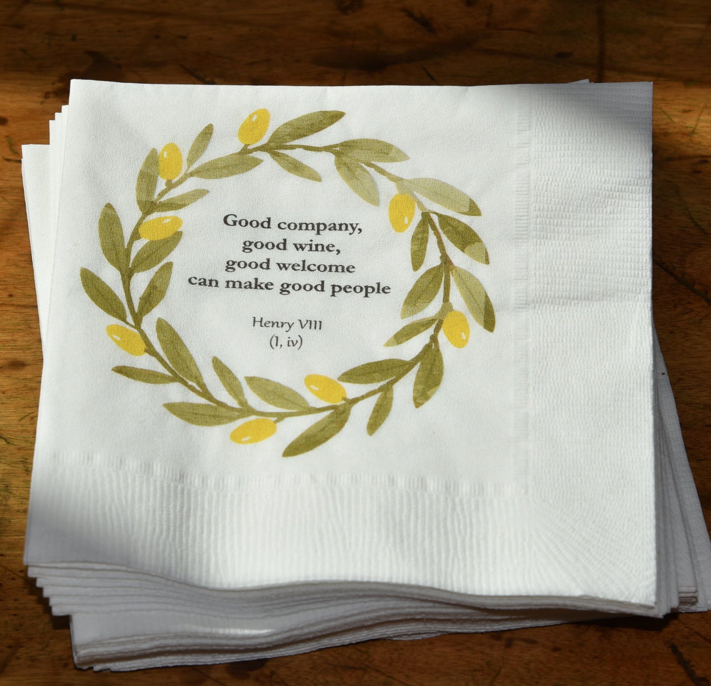 Shakespeare Cocktail Napkins