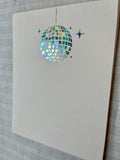 Iridescent Disco Ball Correspondence Cards