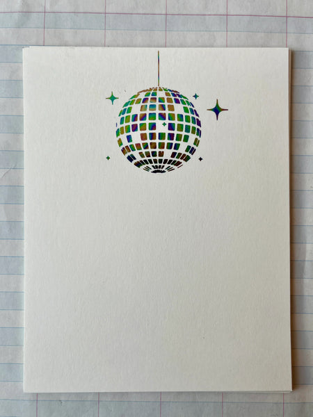 Iridescent Disco Ball Correspondence Cards