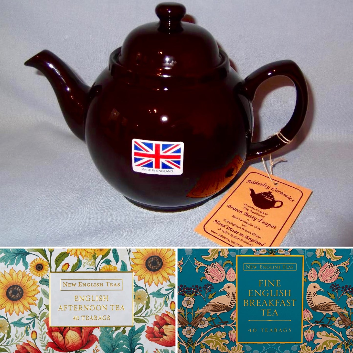 Brown Betty Tea Pot and Tea Set
