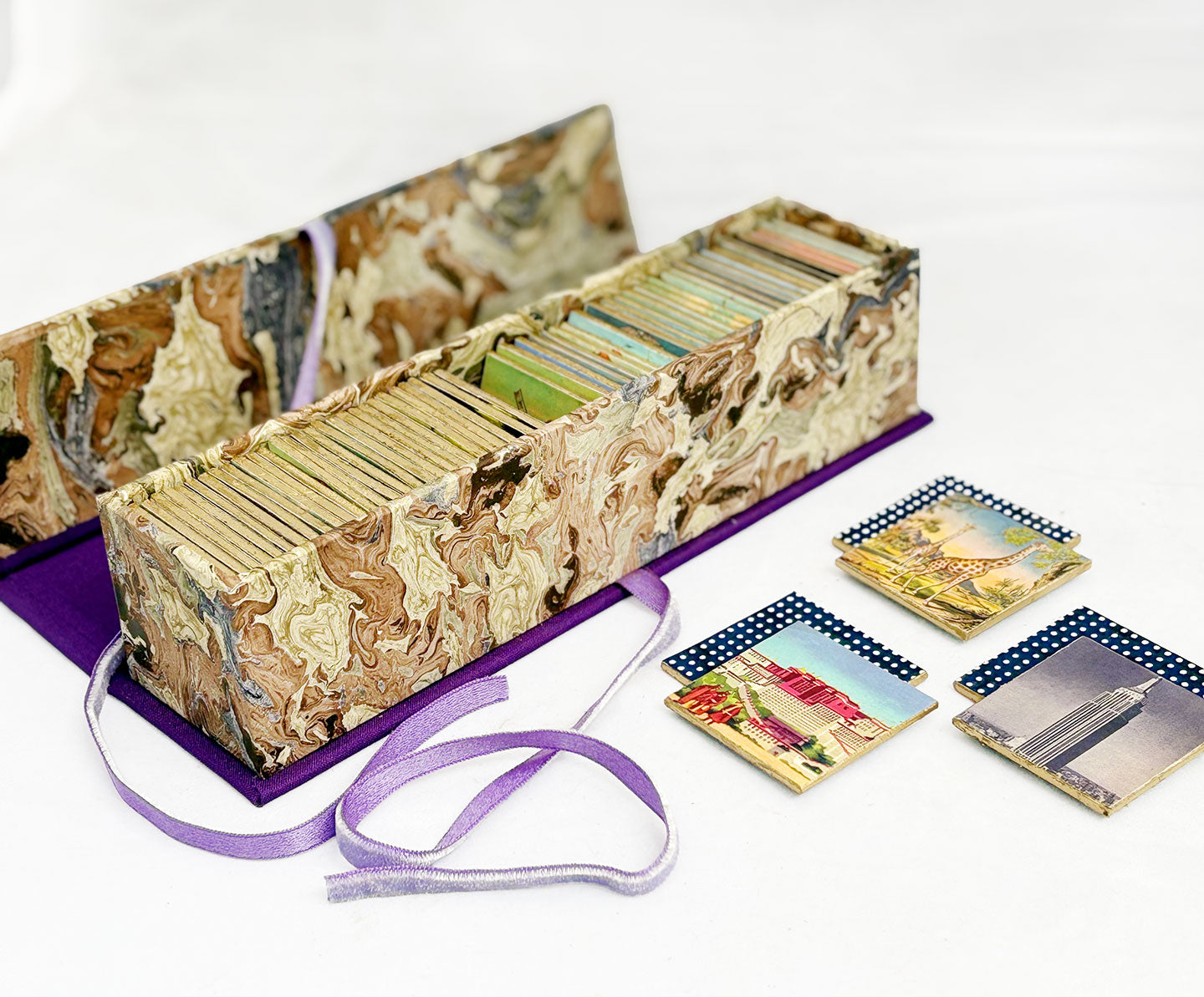 Handmade Memory Game with Vintage Imagery—Wanderlust