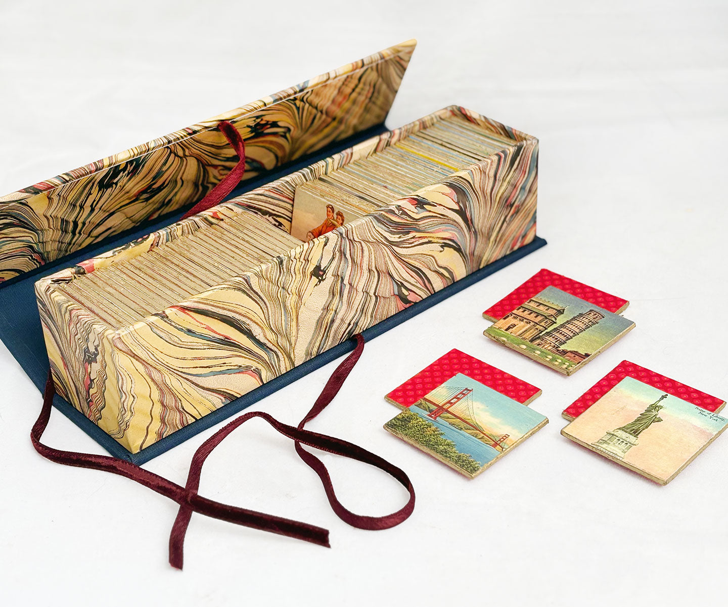 Handmade Memory Game with Vintage Imagery—Wanderlust