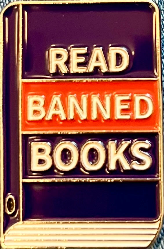 Read Banned Books Enamel Pin