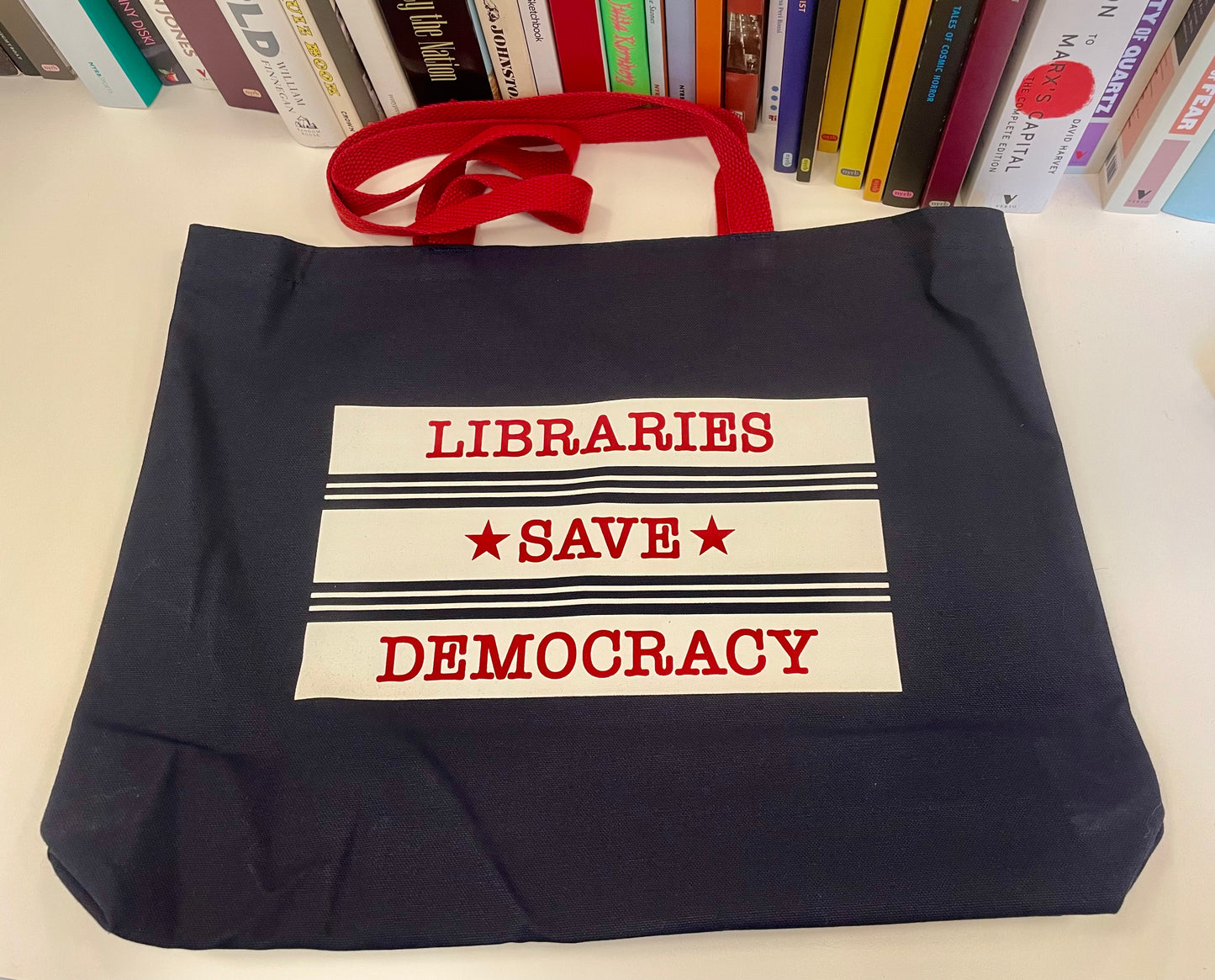Libraries Save Democracy Tote Bag