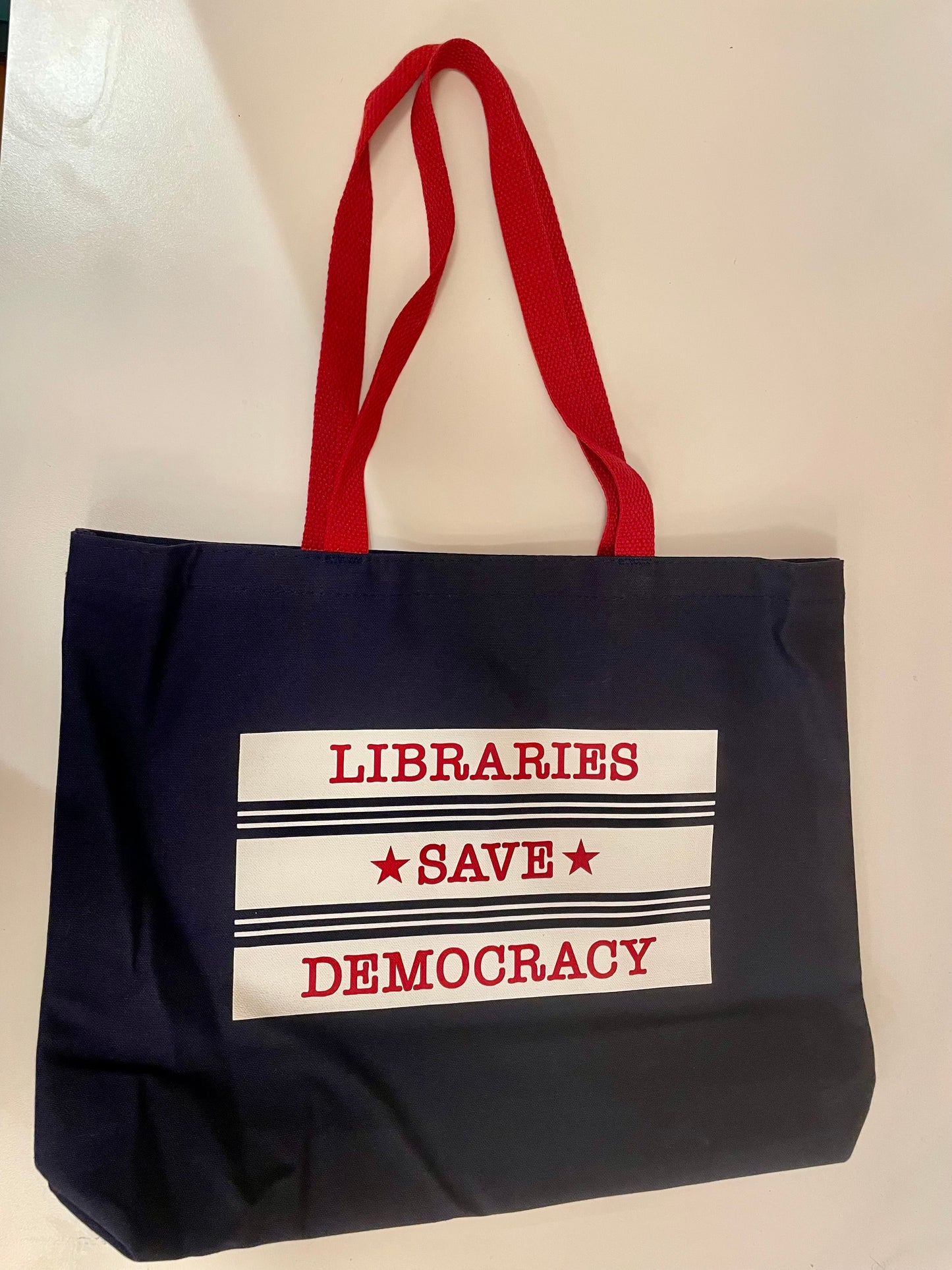 Libraries Save Democracy Tote Bag