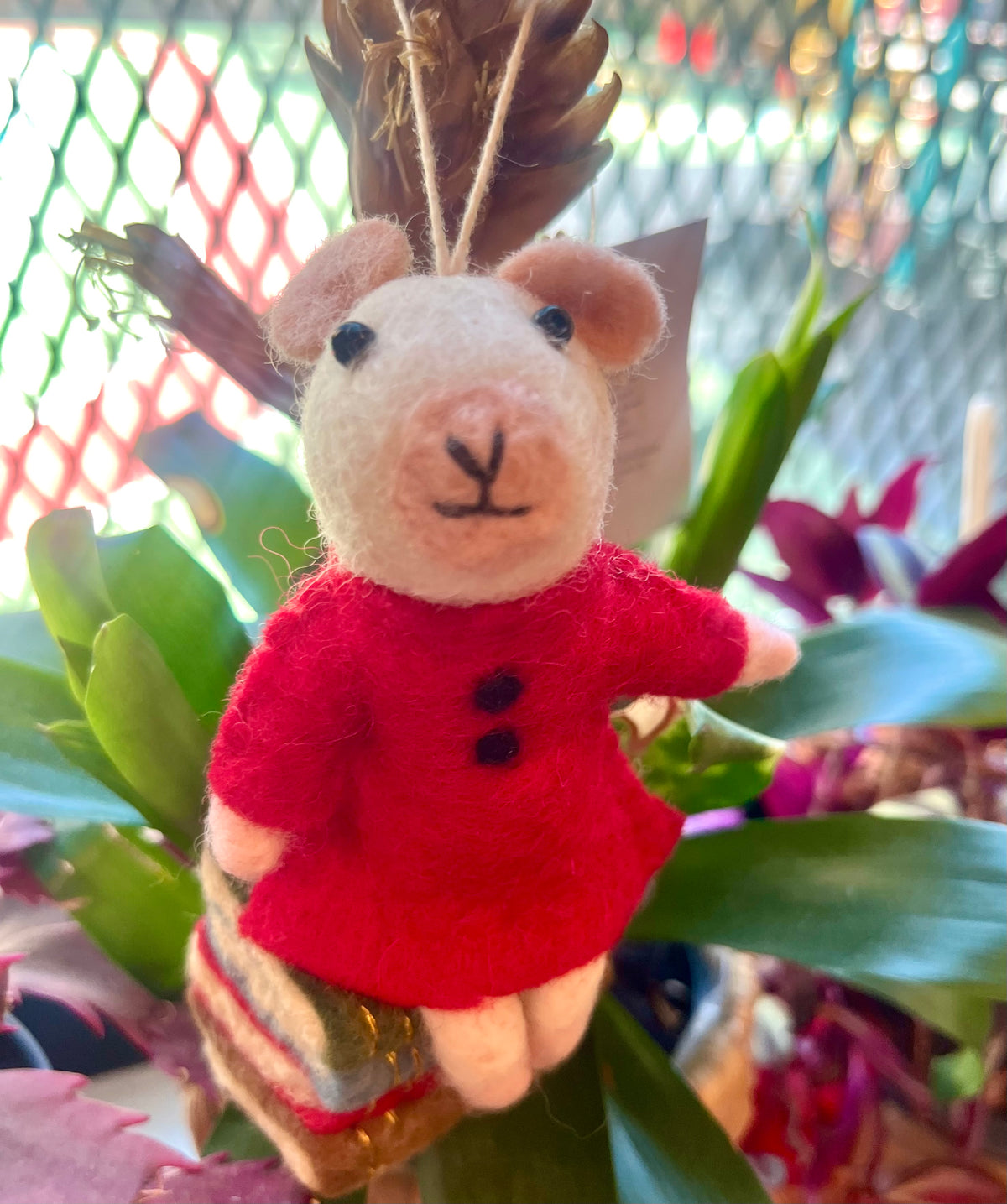 Mouse On Books Ornament