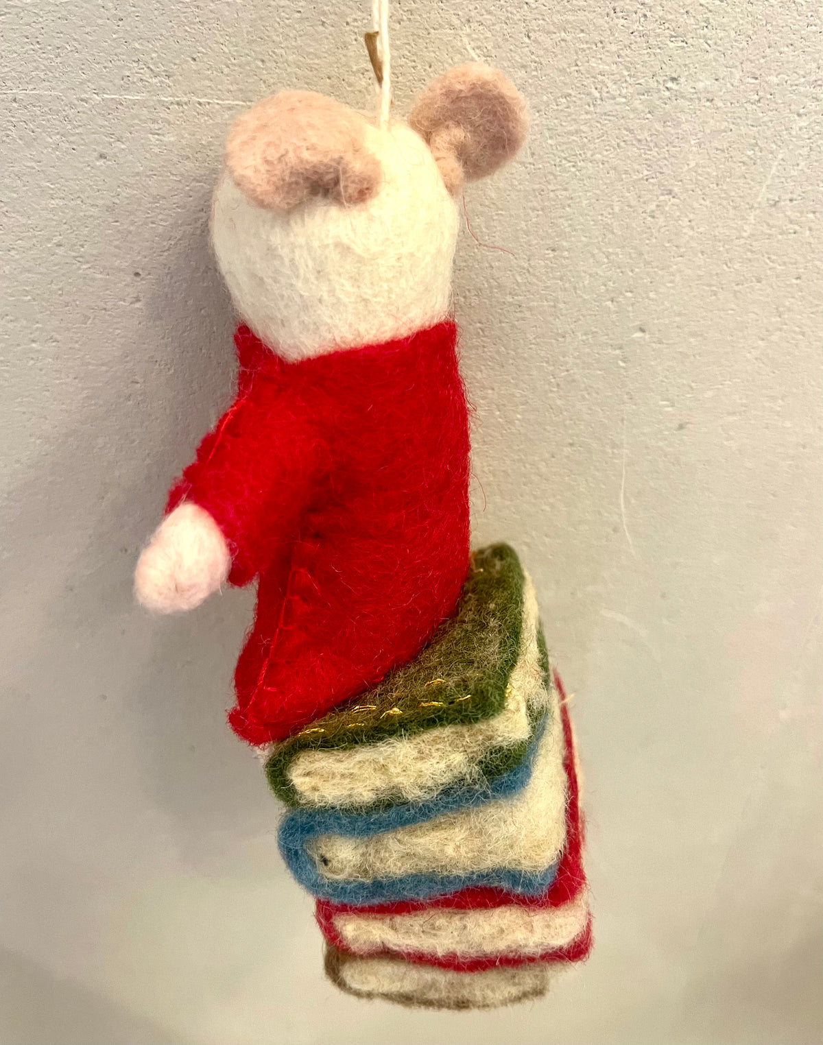 Mouse On Books Ornament