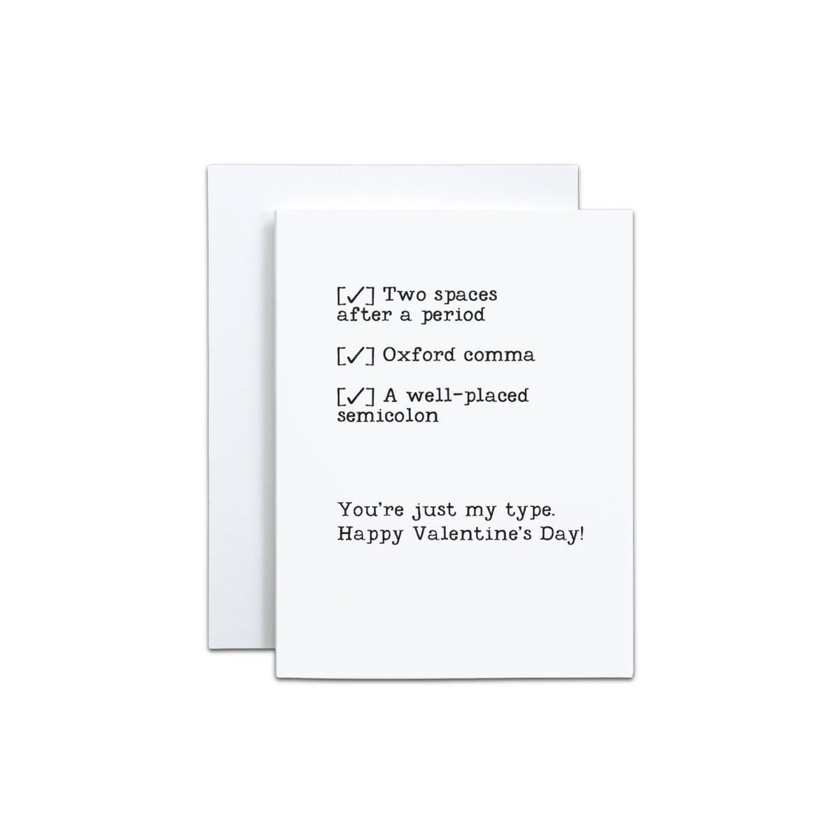 Just My Type Valentine’s Day Card