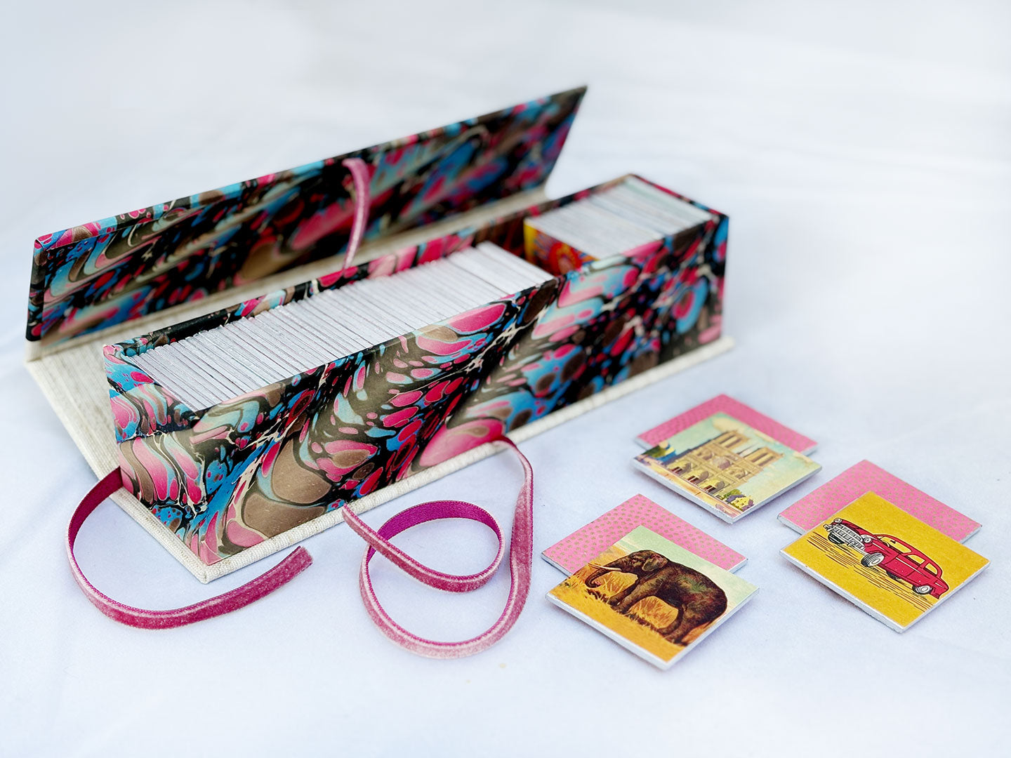 Handmade Memory Game with Vintage Imagery