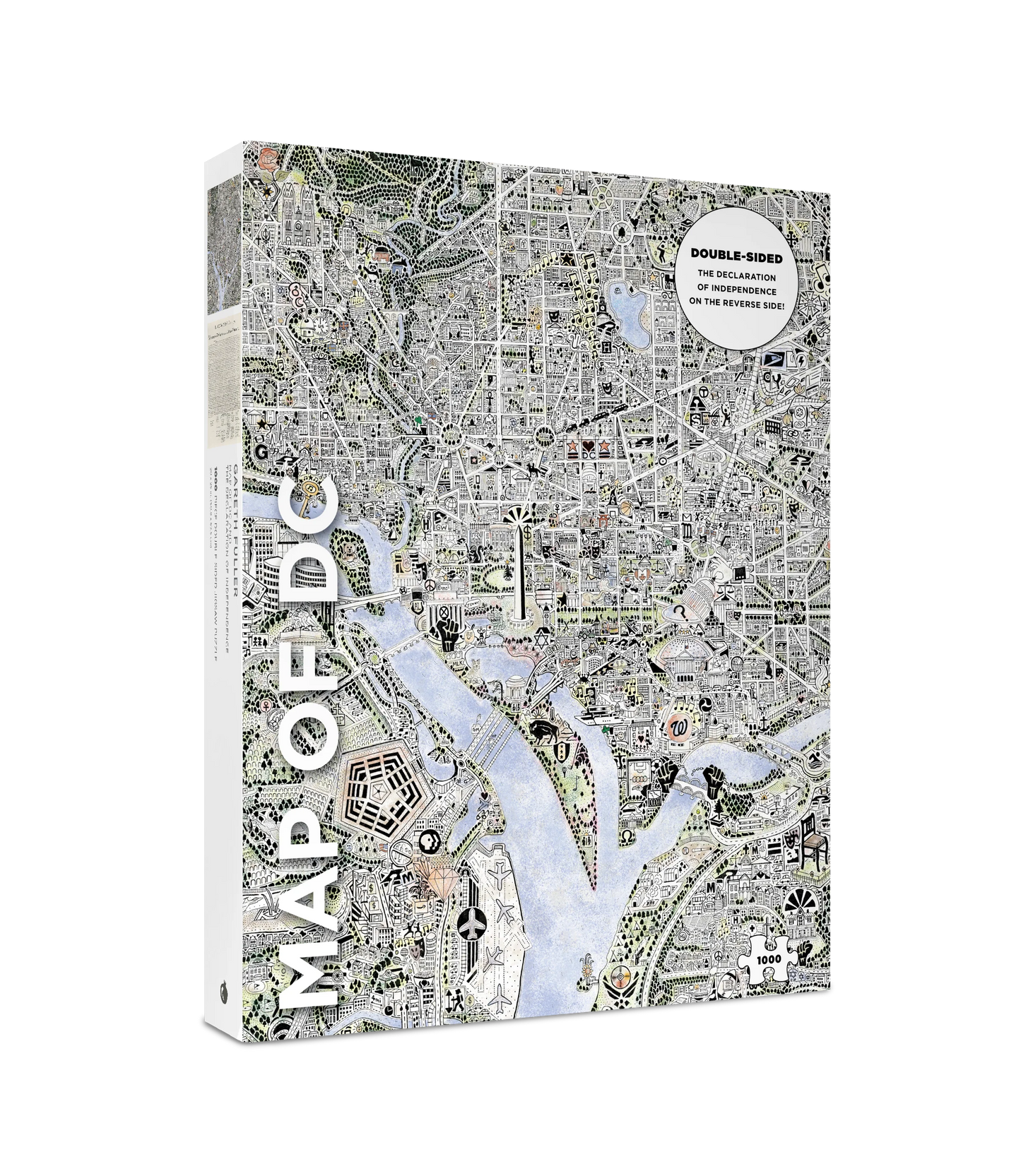 Map of DC and Declaration of Independence: 1,000-Piece Double-Sided Puzzle