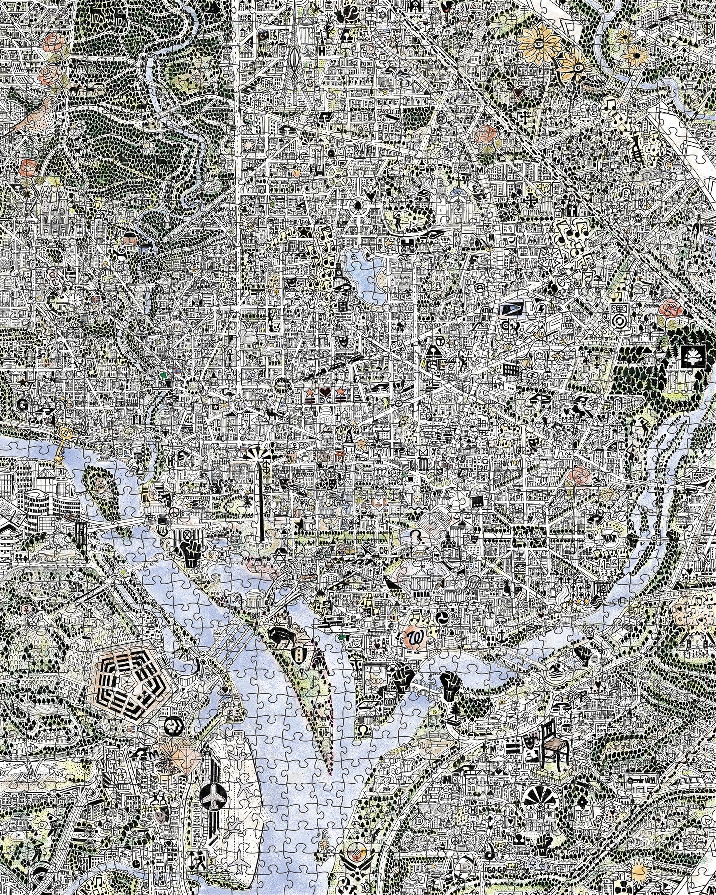 Map of DC and Declaration of Independence: 1,000-Piece Double-Sided Puzzle