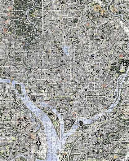 Map of DC and Declaration of Independence: 1,000-Piece Double-Sided Puzzle