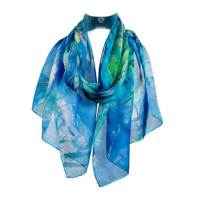 Monet Water Lilies Silk Chiffon Scarf