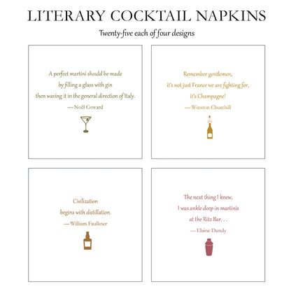 Literary Quotes Cocktail Napkins