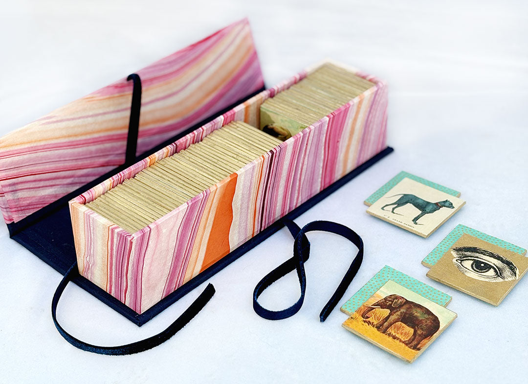 Handmade Memory Game with Vintage Imagery