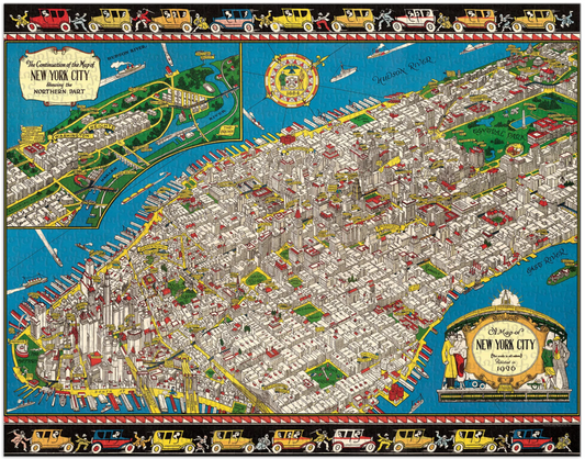 Vintage Map of New York City: 1,000-Piece Puzzle
