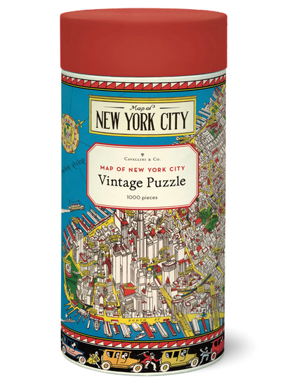 Vintage Map of New York City: 1,000-Piece Puzzle