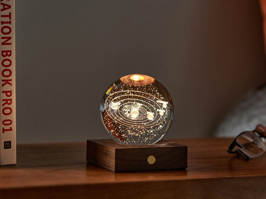 Illuminated Solar System Crystal Ball