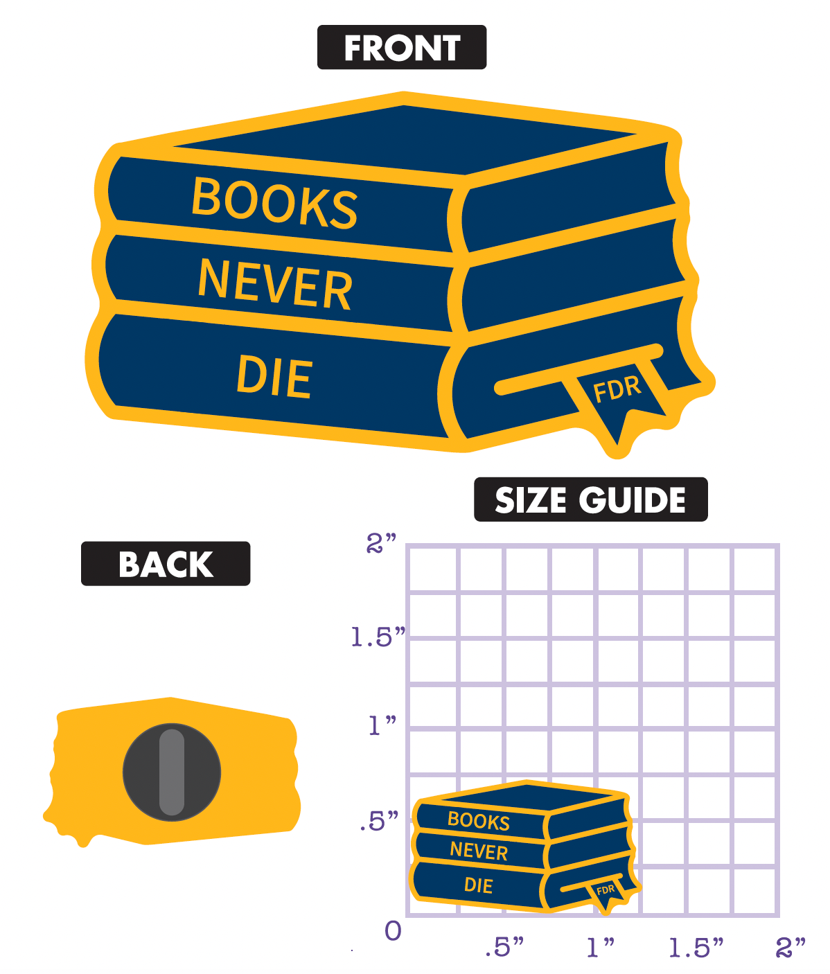 “Books Never Die” Pin