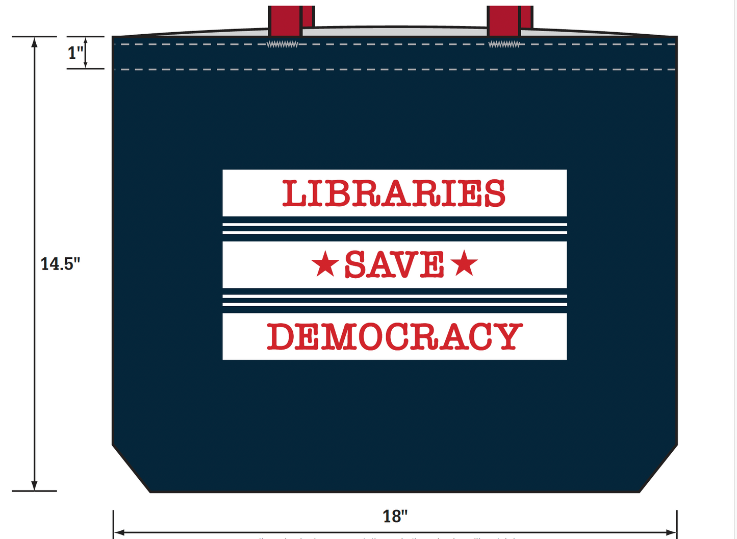 Libraries Save Democracy Tote Bag