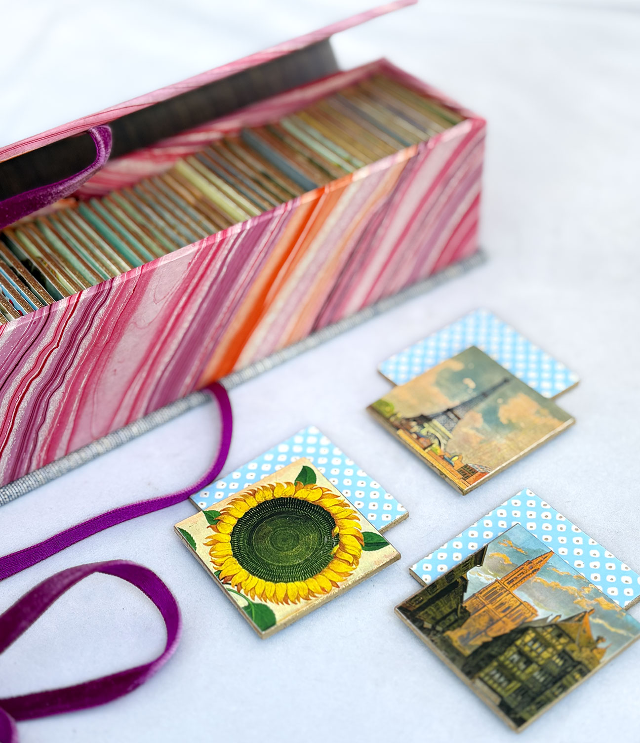 Handmade Memory Game with Vintage Imagery—French Version