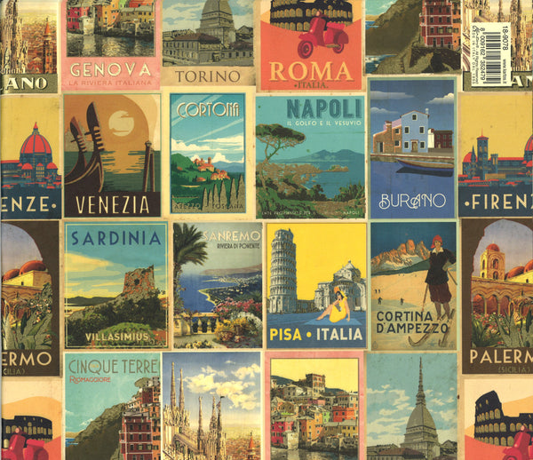 Vintage Italian Travel Poster Wrapping Paper
