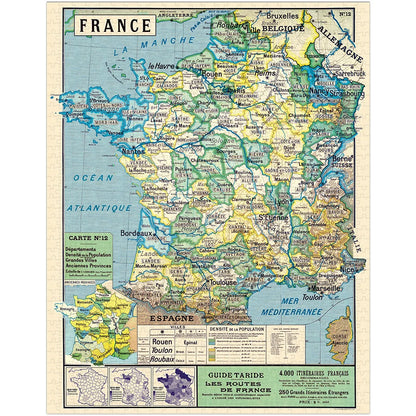 Vintage Map of France: 1,000-Piece Puzzle