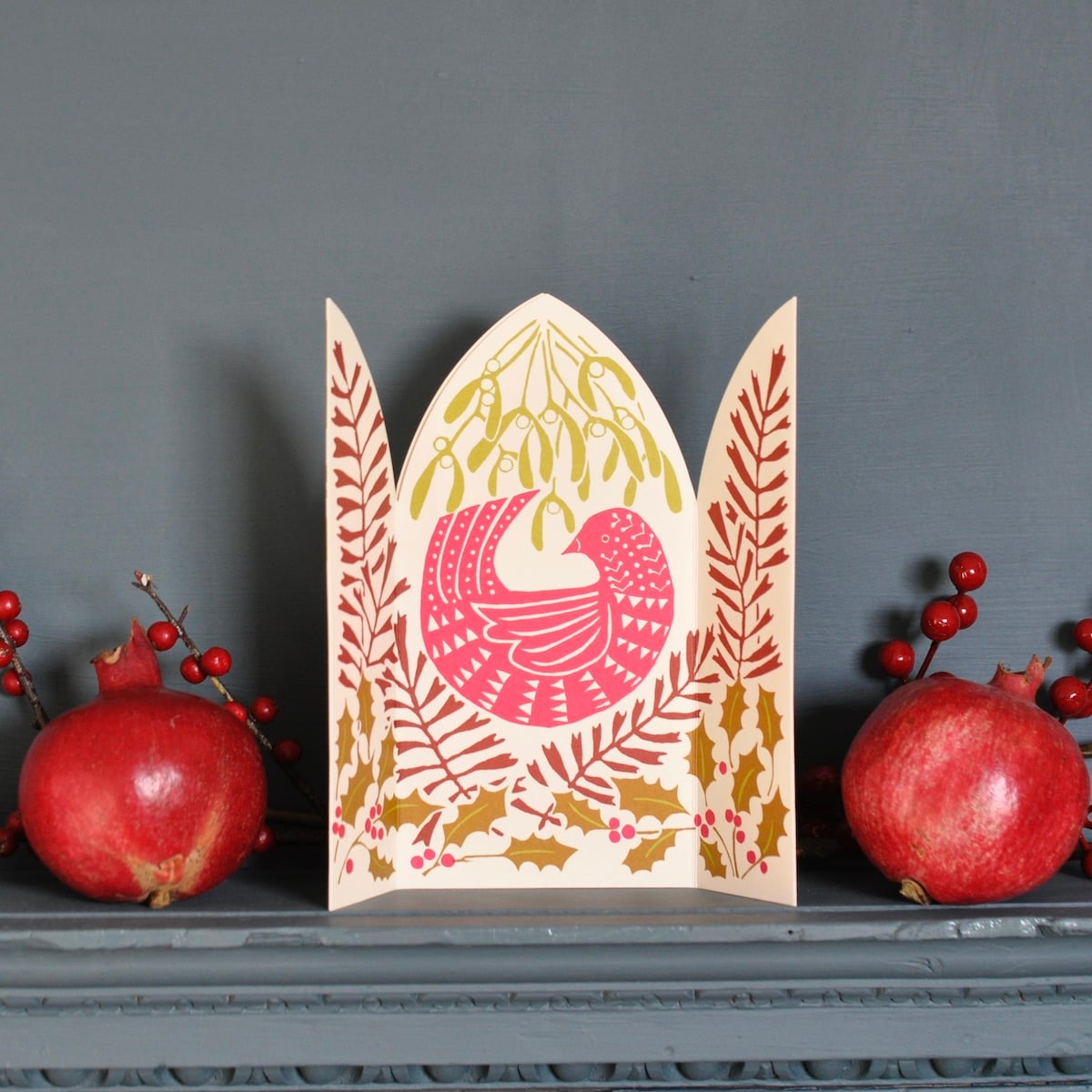 Winter Bird Triptych Holiday Card