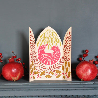 Winter Bird Triptych Holiday Card