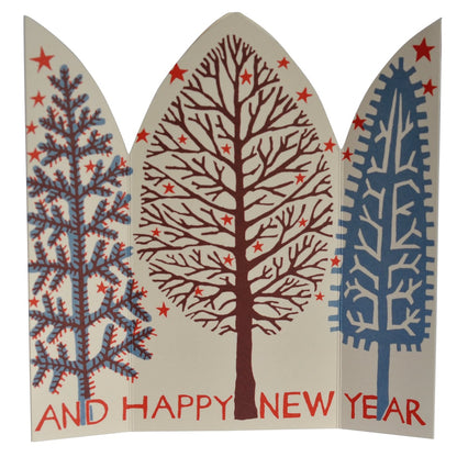 Winter Trees Triptych Holiday Card