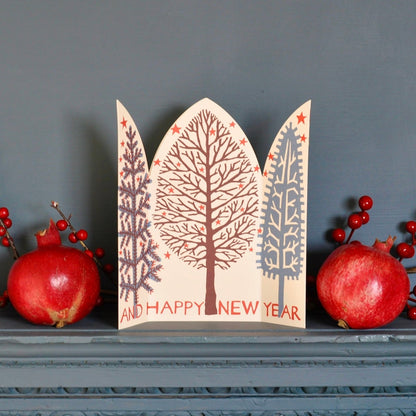 Winter Trees Triptych Holiday Card