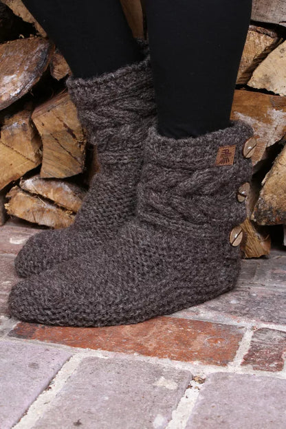 Chamonix Cable-Knit Slipper Socks