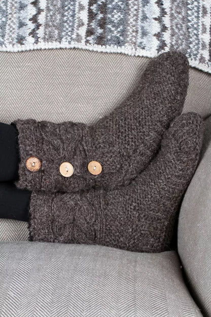 Chamonix Cable-Knit Slipper Socks