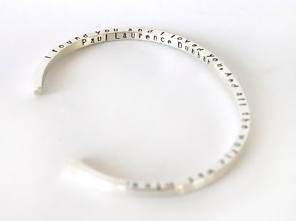 “And All the World Was Mine” Silver Bracelet