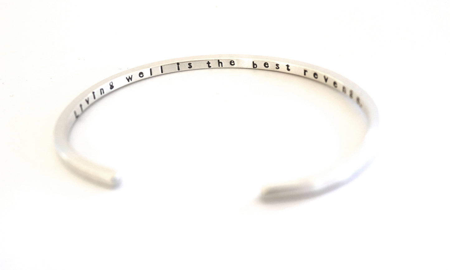 “Living Well Is the Best Revenge” Silver Bracelet