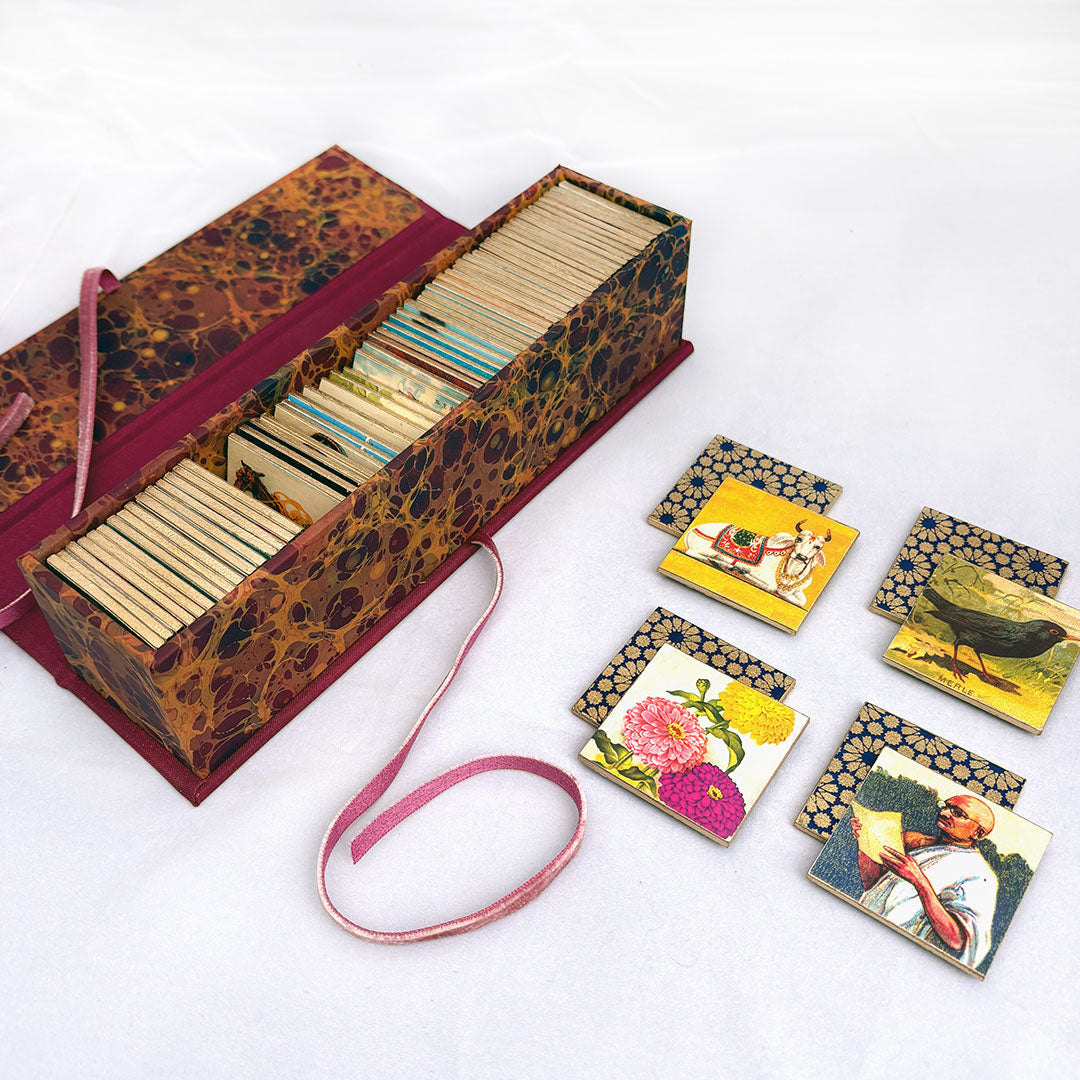 Handmade Memory Game with Vintage Imagery