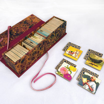 Handmade Memory Game with Vintage Imagery